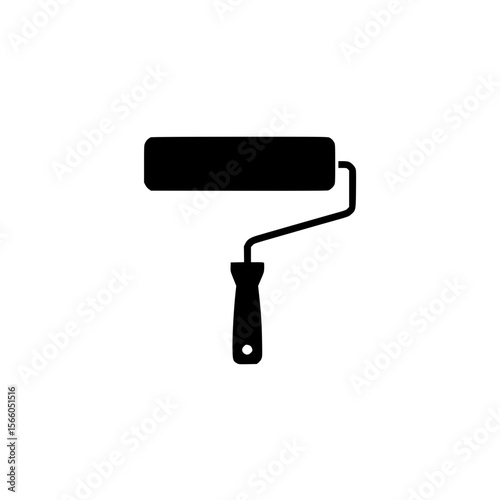 Black silhouette of paint roller