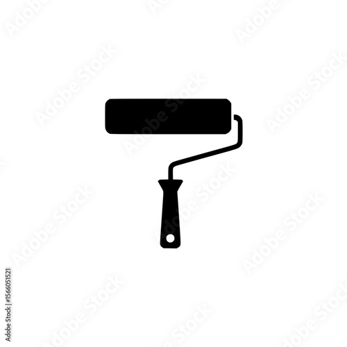 Paint roller black silhouette