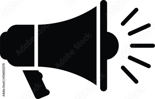 Megaphone for public announcement isolated on white background