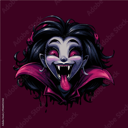vector vampire woman face