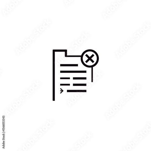 Document with error symbol marked in minimalist style  
