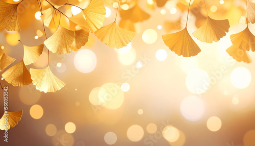 秋　イチョウ　生成AI　背景　