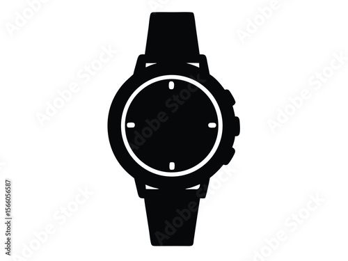 Best hand watch Silhouette Vector illustration. classic hand watch icon silhouette vector