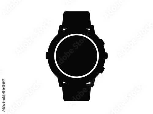 Best hand watch Silhouette Vector illustration. classic hand watch icon silhouette vector