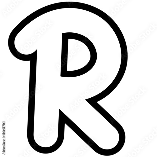 letter R outline
