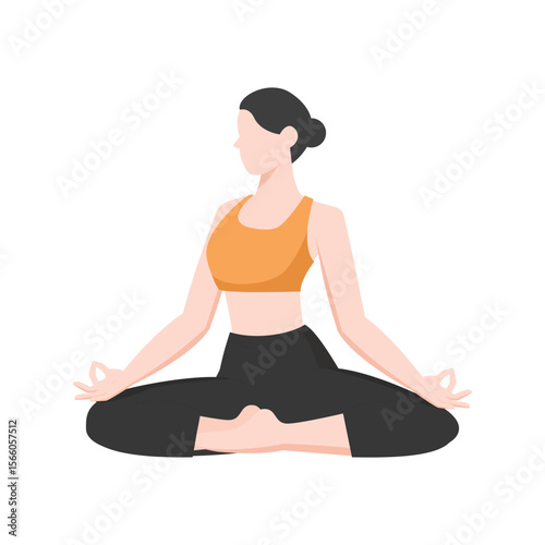 Woman Doing Yoga Pose – Fitness and Wellness Illustration