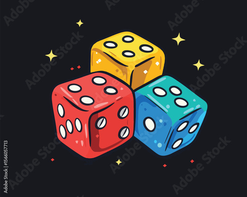 Craps icon, vector style simple color