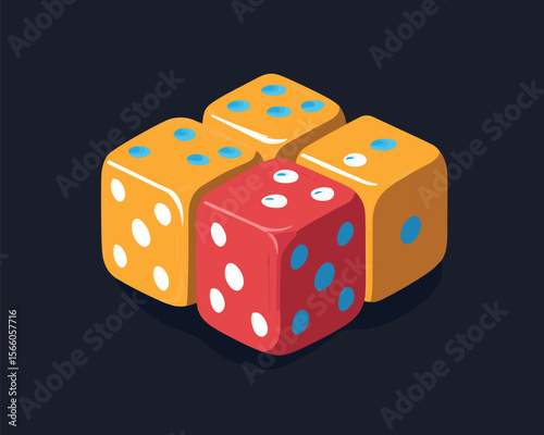 Craps icon, vector style simple color