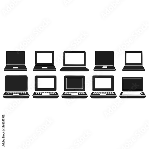 Collection of Laptop Icons Diverse Designs for Digital Projects