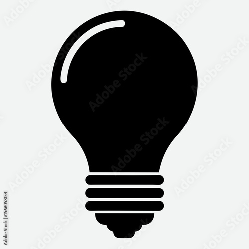 Illuminating Ideas A Simple Black Lightbulb Icon