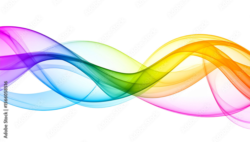 Fototapeta premium Colorful abstract wave background on white background. 