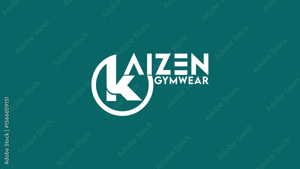 Obraz premium Modern K monogram logo with circular design, ideal for sportswear branding, activewear startups, and fitness apparel identity