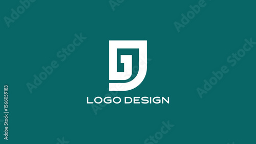 Bold GJ monogram logo with shield-inspired block design, perfect for security, law, or corporate branding with a strong and trustworthy identity