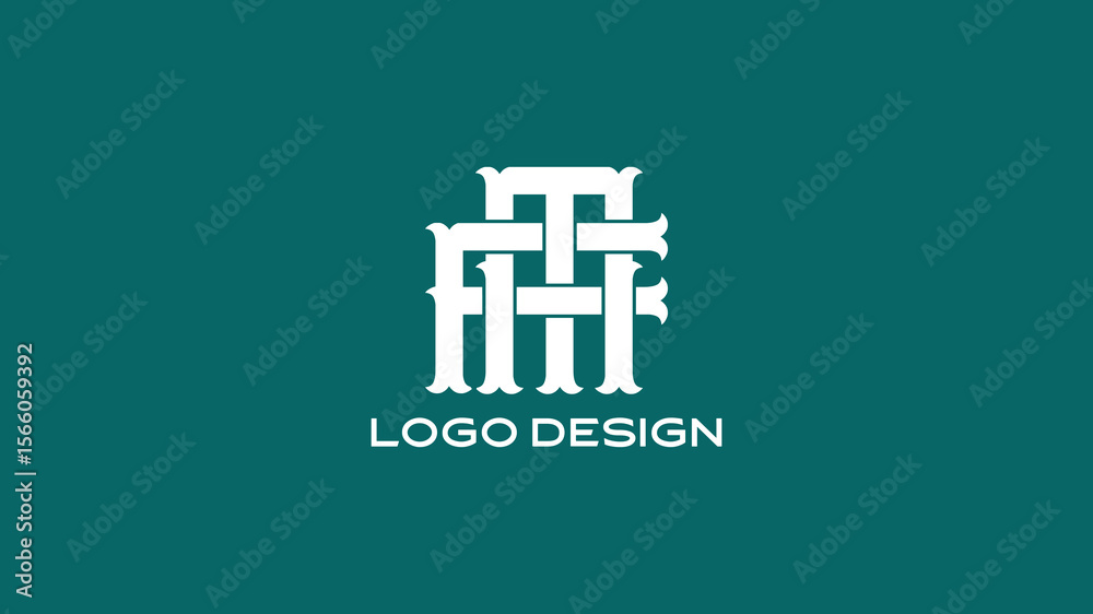 Naklejka premium Modern FM monogram logo with interwoven geometric letter design, ideal for luxury branding, architecture firms, and high-end fashion identity