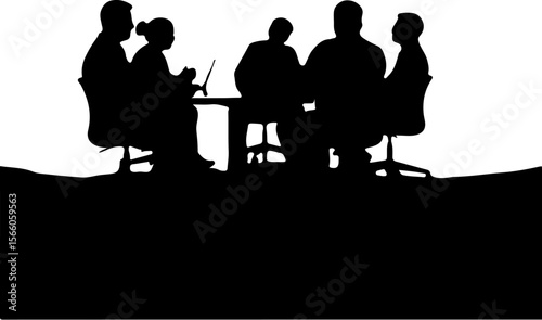 silhouette of a business people they are busy with working