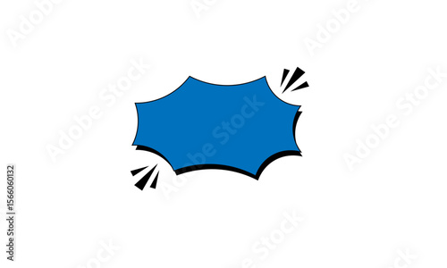 Comic Speech Bubble – Blue Pop Art Text Box with Dynamic Outline