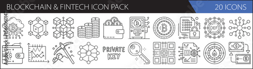 Blockchain & Fintech Icon Set