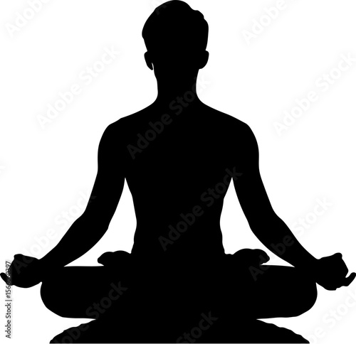 silhouette of a man meditating