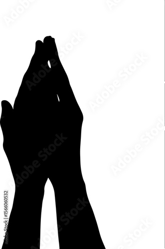 silhouette of  praying hands