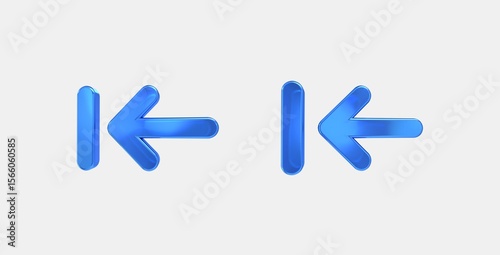 keyboard tab rtl 3D icon on isolate white background