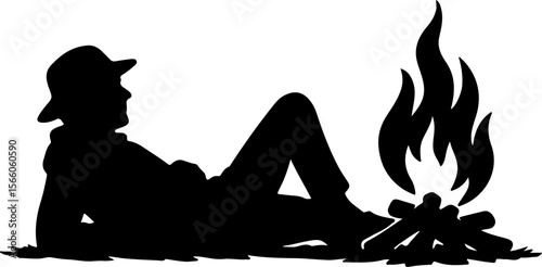 silhouette of a woman in a park