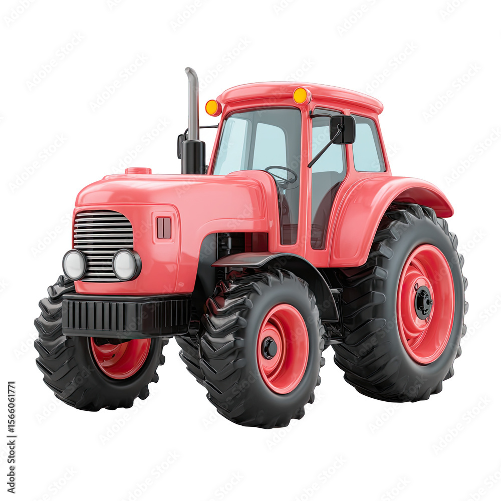 Pink tractor with large tires and shiny design. Pink tractor with large tires and shiny design.