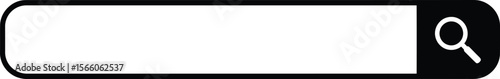 A black search bar with a magnifying glass icon is isolated on white background