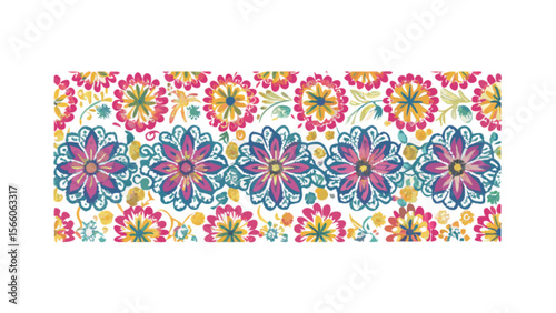 Floral pattern design with colorful flowers and leaves for textile prints and backgrounds vector art