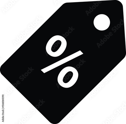 A percentage symbol is shown on a tag, isolated on white background