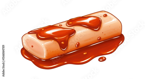 caramel candy with red sauce, sweet treat clip art preview