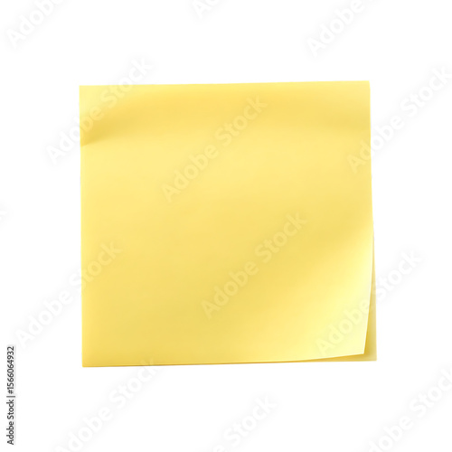 Yellow paper note isolated on isolated on a transparent background sticky note blank