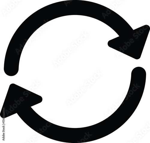A circular arrow represents refresh and reload isolated on white background