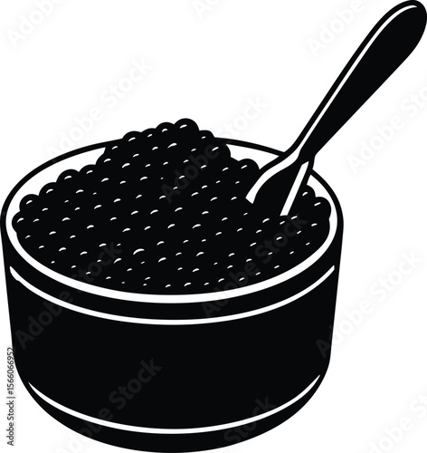 black caviar in a glass jar