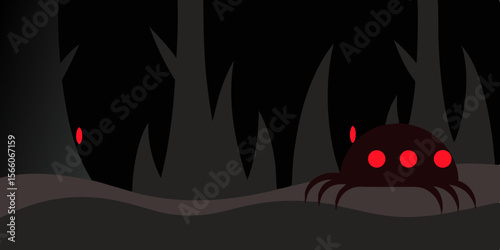Forest Floor Crawling With Eyes Glowing Red