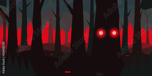 Forest Floor Crawling With Eyes Glowing Red