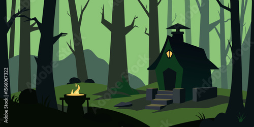 Witch S Workshop Crumbling Into Forest Shadows