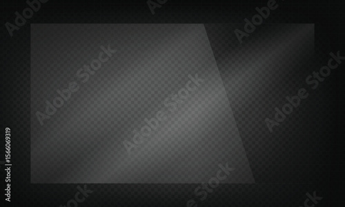 16:9 vector image of a mirror reflection, suitable for application on glass, plastic, or acrylic window surfaces. Offers a glossy, luminous appearance with bright highlights and transparency.
