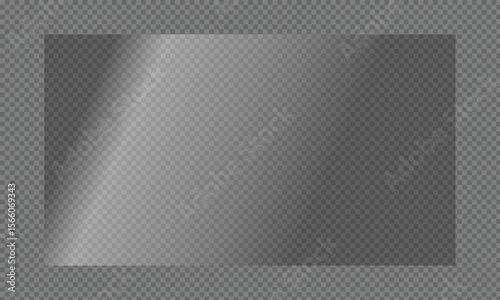 16:9 vector image of a mirror reflection, suitable for application on glass, plastic, or acrylic window surfaces. Offers a glossy, luminous appearance with bright highlights and transparency.