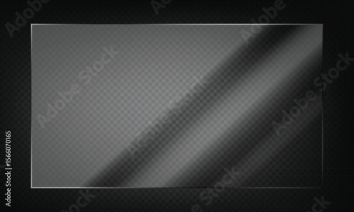 16:9 vector image of a mirror reflection, suitable for application on glass, plastic, or acrylic window surfaces. Offers a glossy, luminous appearance with bright highlights and transparency.