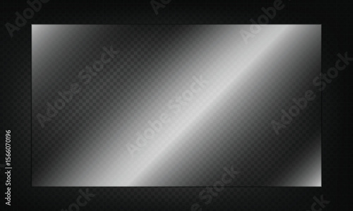 16:9 vector image of a mirror reflection, suitable for application on glass, plastic, or acrylic window surfaces. Offers a glossy, luminous appearance with bright highlights and transparency.