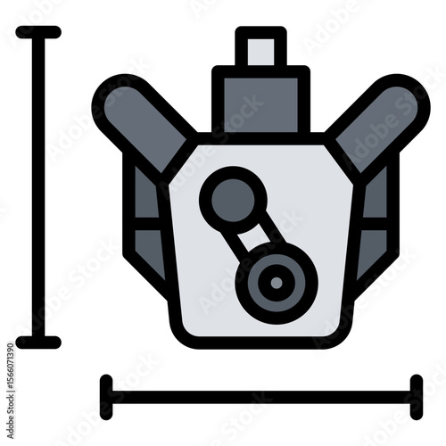 Engine Size icon vector image. Can be used for Automotive Dealership.