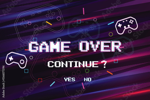 Game over, continue playing with controller, creative game template