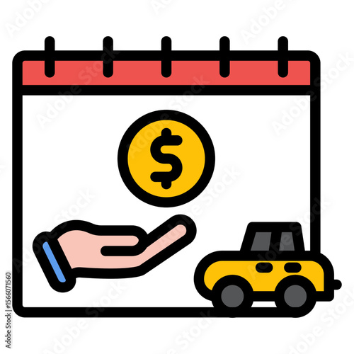 Monthly Lease Specials icon vector image. Can be used for Automotive Dealership.