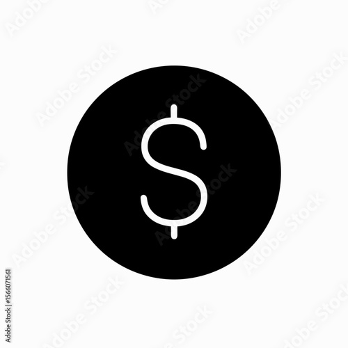 Filled dollar coin icon representing currency and financial value