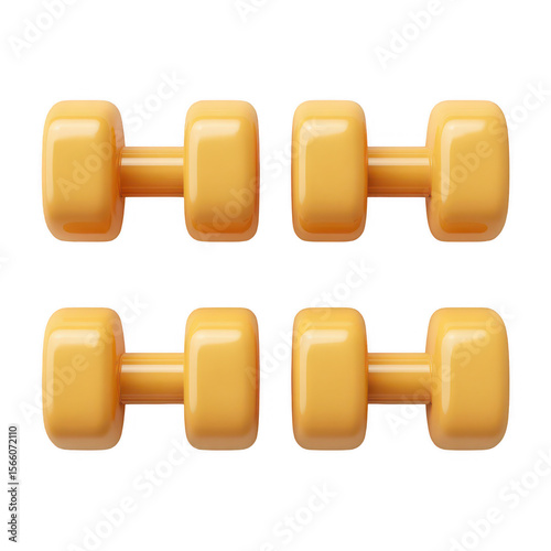 Two pairs of light orange dumbbells