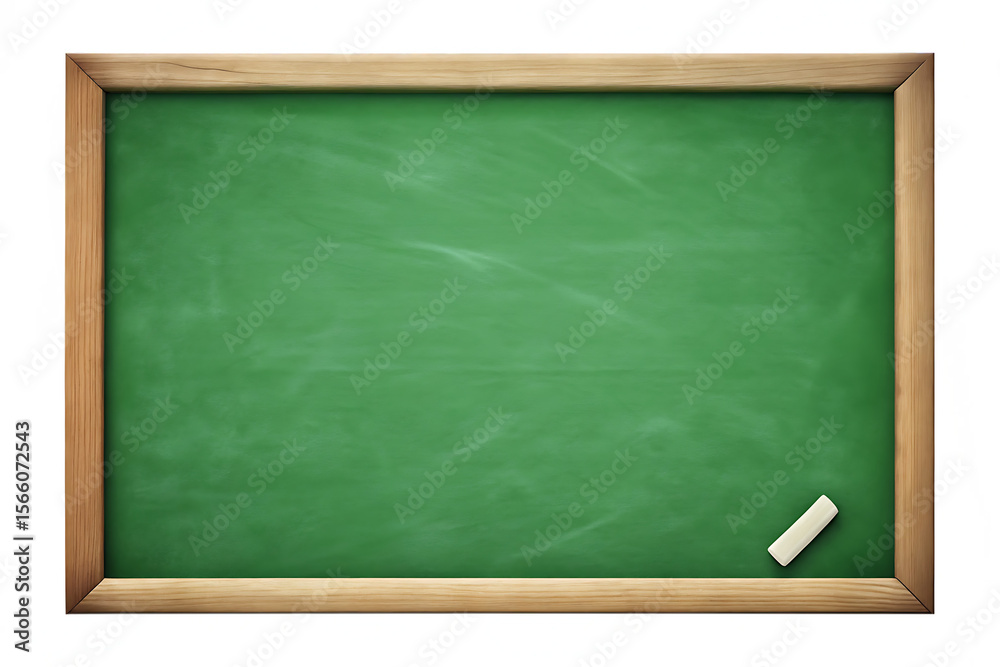 Green chalkboard with wooden frame and chalk isolated on a transparent background Green chalkboard with wooden frame and chalk isolated on a transparent background