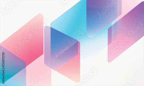 Minimalist Abstract Vector with Transparent Gradient Squares in Pink, Purple, Blue, and Teal