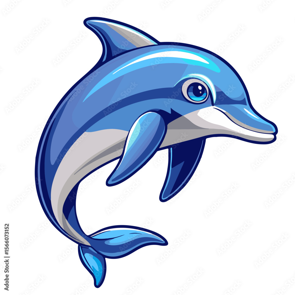 Fototapeta premium Cute Dolphin Cartoon