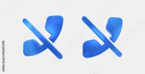 phone disabled 3D icon on isolate white background
