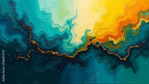 Vibrant abstract acrylic painting featuring a mesmerizing marble background
